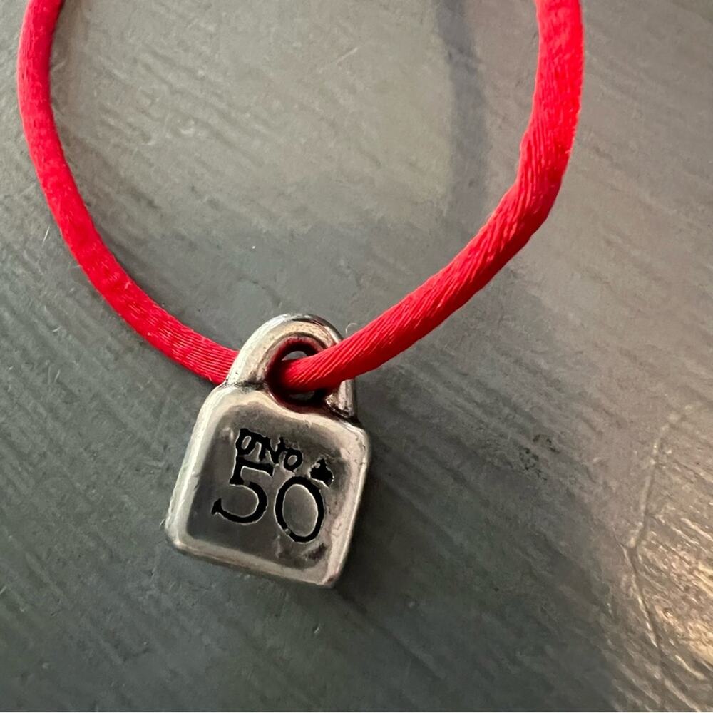 Uno De 50 UnoDe50 Silver Charm on Red Cord - Picture 3 of 4